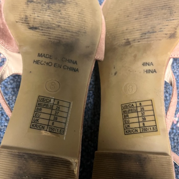 Forever 21 Pink Ballet Flats Womens Size 8 Pointed Toe‎ Open Ankle Buckle Strap - Picture 11 of 11